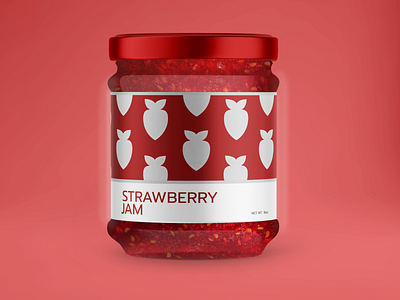 Minimal Strawberry Jam Package Design