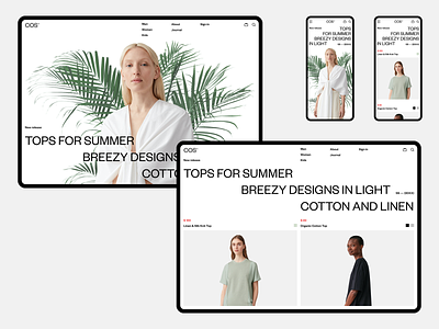 COS 2020 clean concept e-commerce fullscreen grid minimal ui ux web white