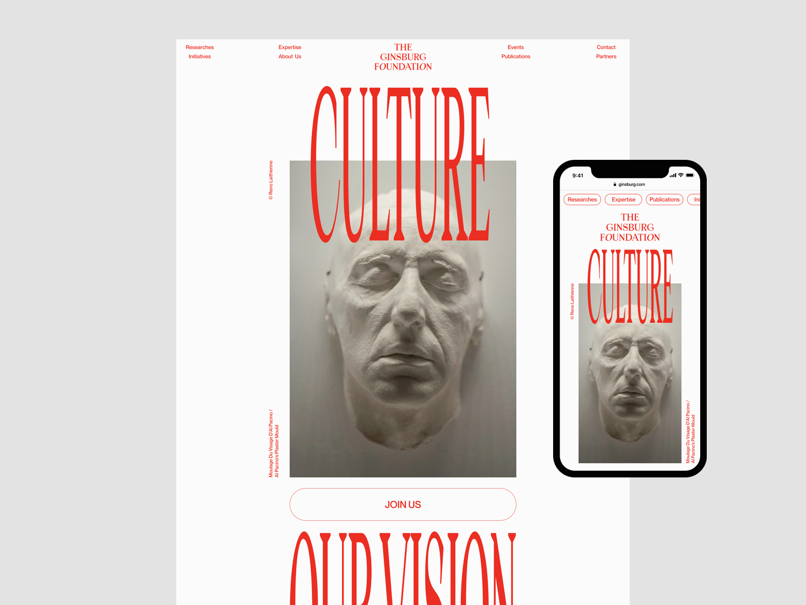 The Ginsburg Culture clean concept desktop grid minimal mobile motion ui ux web website