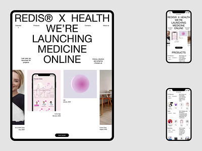 Redis Health animation branding clean concept design doctor grid haelthcare health helvetica medical medicine minimal motion graphics typography ui ux web