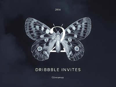 Dribbble Invites Giveaway butterfly dark dribbble invite giveaway graphic design invetes typography