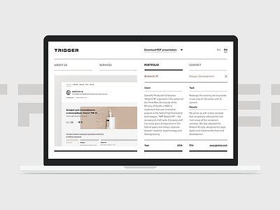 Trigger agency clean concept grid hybrid minimal portfolio responsive web website white wip