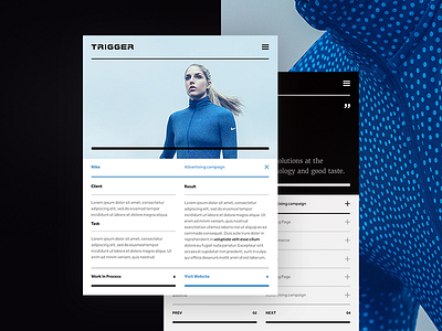 Trigger agency blue concept grid hybrid minimal portfolio responsive web website white wip