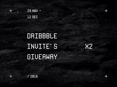 Dribbble Invites Giveaway dark design dribbble giveaway graphic invitation invite typography