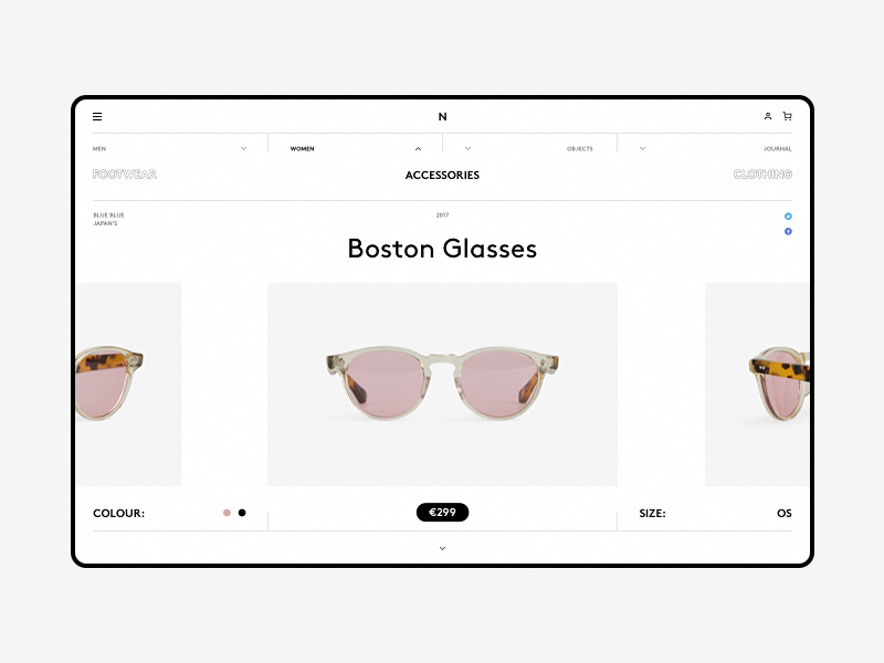 Norse wip website web responsive minimal grid grey fullscreen e-commerce desktop concept clean