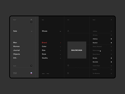 Norse Store. Filter. black clean concept desktop e-commerce fullscreen grid minimal minimalism responsive shop sketch store ui ux web webdesign website white wip