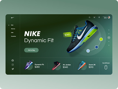 Nike - Online Store Concept 3d admin panel branding design graphic design logo nike sneakers ui website design