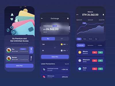 Zeck - Cryptocurrency Exchange App Concept app banking bitcoin buy crypto cryptocurrency design exchange illustration sell ui ux wallet