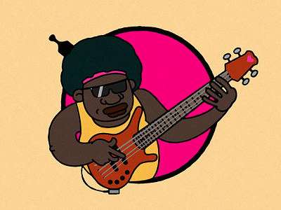 BASSMAN bass bass guitar design funk groove illustration jazz motion design vector