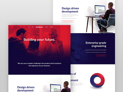 Kickdrum Website bold brand business color company duotone graphics layout redesign web web design website