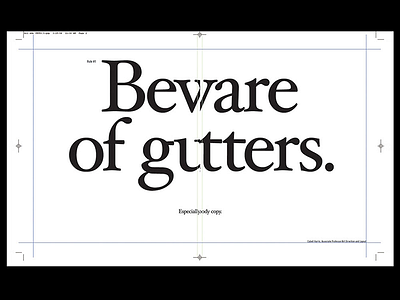 Beware of Gutters advertising brandcenter branding design direction education layout minimal print serif type typography