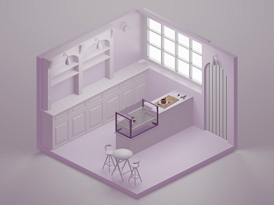 Bakery Shop on Pandemic 3d 3d art blender blender3d design isometric isometric art lowpoly pandemic