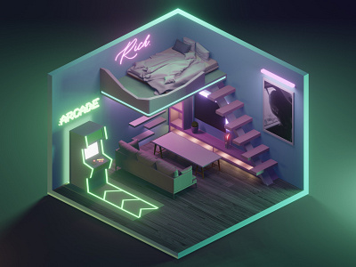 Personal Space 3d 3d art blender blender3d design isometric isometric art lowpoly