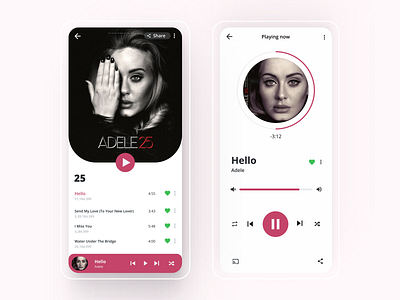 Music Player App UI app art branding design figma figmadesign flat minimal typography ui ux