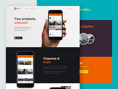 Taglor Landing page app dima ios mobile project site social ui usa ux web