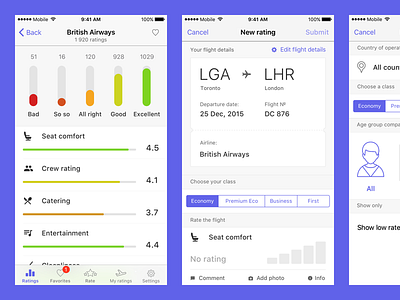 Rate the flight app design flight icons interface ios mobile plane sky ui ux
