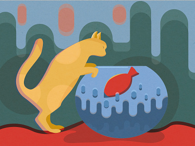 Cat and Fish adobe illustrator design graphic design illustration vector vector illustration