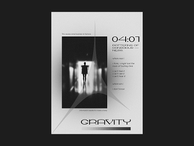 Gravity album art art direction behance black creative direction design electronic music experimental graphic design gray scale layout layout design minimal music art photography portfolio poster techno typography visual art