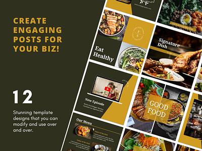 Restaurant Instagram Templates advertising canva template designs food instagram instagram post instagramposts marketing restaurant restaurant branding socialmedia templatedesign templates