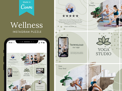 Wellness Instagram Puzzle canva canva template health instagram instagram post instagramposts marketing puzzle puzzle template socialmedia socialmediamarketing socialmediatemplate templatedesign templates wellness