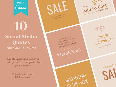 Social Media Quotes for Small Business canva canva template designs entrepreneur instagram instagram post instagram template instagramposts quotes smallbiz smallbusiness socialmedia socialmediatemplate template design templatedesign templates