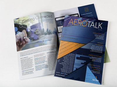 Aerotalk Cover & Interior Spread branding design indesign