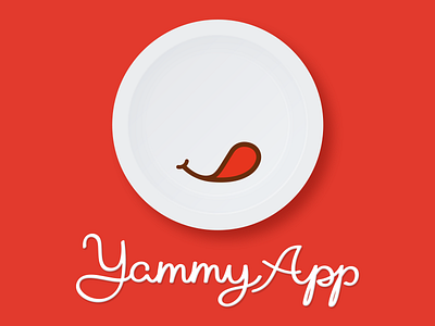 Yammy App app design flat logo yammy