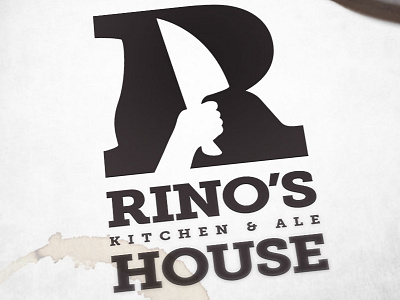 Rino's Kitchen & Ale House knife logo r restaurant