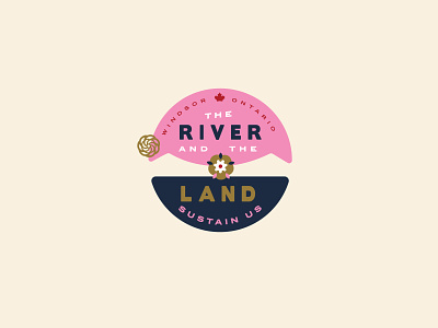 River and Land badge badge design graphic design illustration typogaphy vector