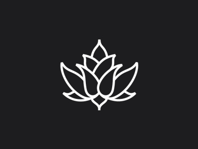 Lotus Maple Leaf icon line art logo
