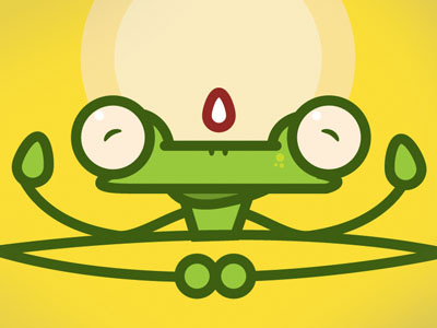 Yoga Frog branding illustration