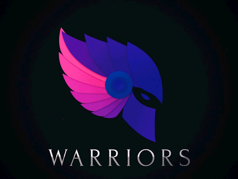 Warriors logo animation animation animation 2d design gradient illustration logo motion graphic vector