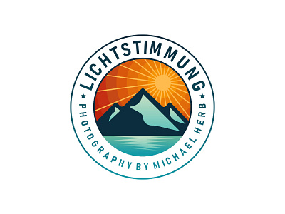 LICHTSTIMMUNG Nature Photography (day version) badge circle logo day day version landscape landscape photography logo mountain nature photography night ocean photography sea sky stars sticker sun symbol