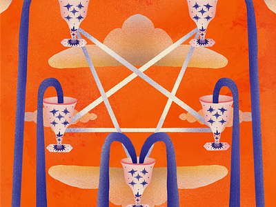 Five Of Cups design art illustration illustration design illustration digital procreate tarot tarot card