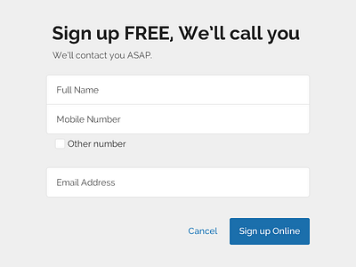 Clean Signup Form app clean forms mobile responsive simple ui ux web