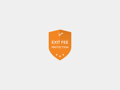 Exit fee protection Shield app badge clean shield simple ui
