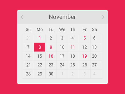 Calendar app clean elements mobile responsive simple style guide ui ux website