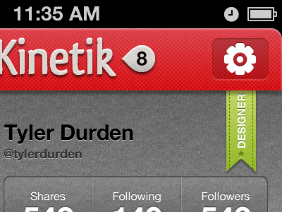 User Profile detail app ios iphone ipod kinetik ui