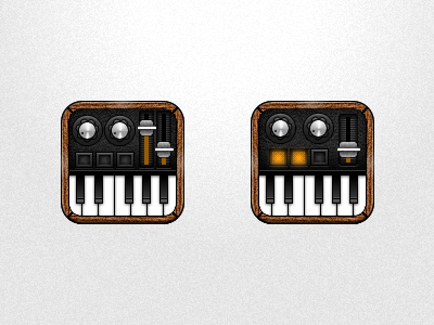 Icon White icon ios music synth wood