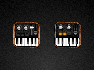 Icon Black icon ios music synth wood