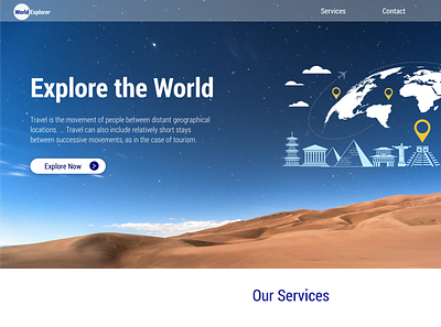 Travel Agency Landing Page Design branding design illustration landing page ui ux web