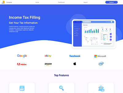 Income Tax Filling Landing Page Design illustration landingpage ui ux