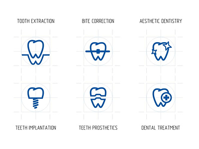 Dental clinic website icons