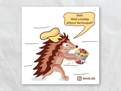 One-panel comics with the #Hedgehog character #01 adobe illustrator chara character graphic design illustration vector