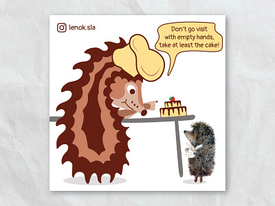 One-panel comics with the #Hedgehog character #02 adobe illustrator character drawing illustration sketching vector