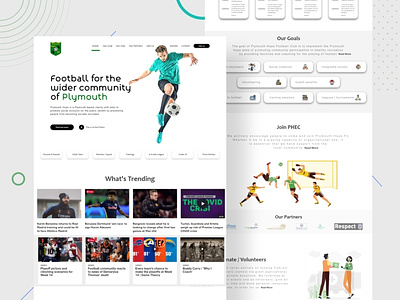 Landing page design for Footballer Community