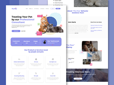 Landing page design for Online Cat Consultancy cat consultancy design latest website pet portfolio website ui ui challenge website design