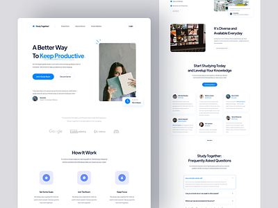 Study Together! · Community Landing Page class clean college community courses design education homepage landing page learning minimal online learning school student study ui ux web design website website design