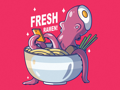 Fresh Ramen branding character colors design graphic illustration inspiration logo poster vector