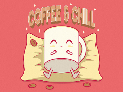COFFE AND CHILL art branding character design funny graphic illustration inspiration logo vector